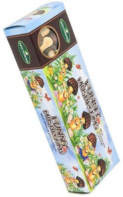 Cookies mushrooms with chocolate icing