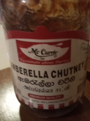 Amberella chutney front packaging