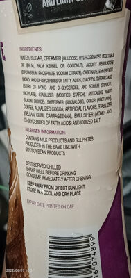 Great Taste Chocolate Mocha ingredients label