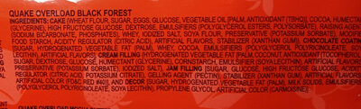 Quake Overload Black Forest ingredients label