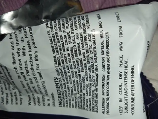 piattos (b) 45g ingredients label