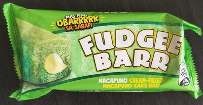 Fudgee Barr Macapuno Cream-Filled Cake Bar front packaging