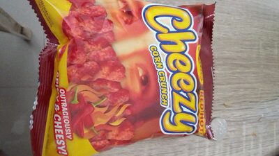 Cheezy corn crunch spicy front packaging