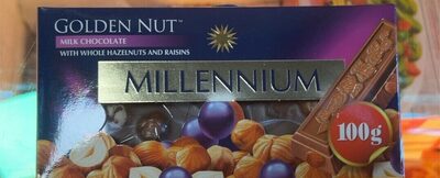 Golden Nut Milk Chocolate With Whole Hazelnuts And Raisins