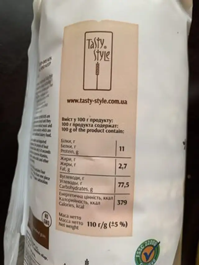 Гречані хрусткі хлібці nutrition facts table