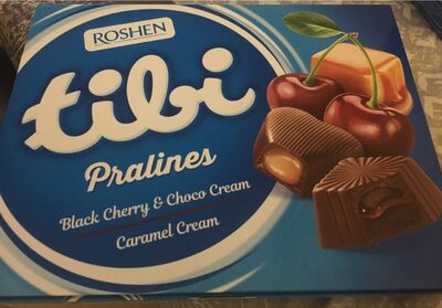 Tibi pralines cerise noir et caramel front packaging