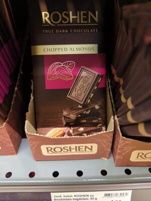 Dark chocolate with chopped almonds