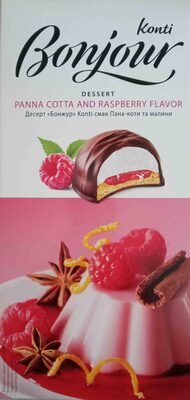 Dessert panna cotta and raspberry flavor