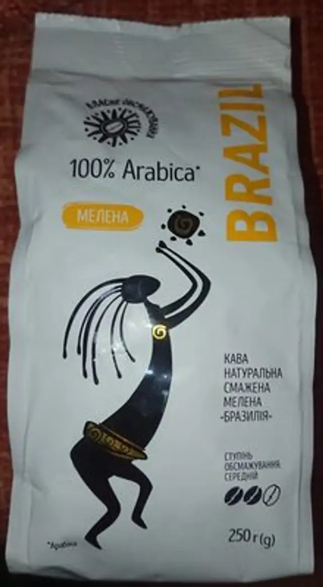 Кава натуральна смажена мелена «Бразилія» front packaging