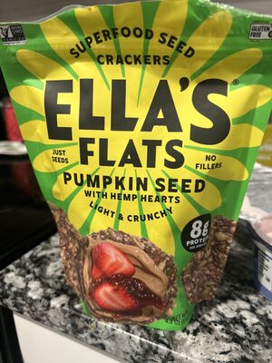 Pumpkin Seed With Hemp Hearts Light & Crunchy Superfood Seed Crackers front packaging