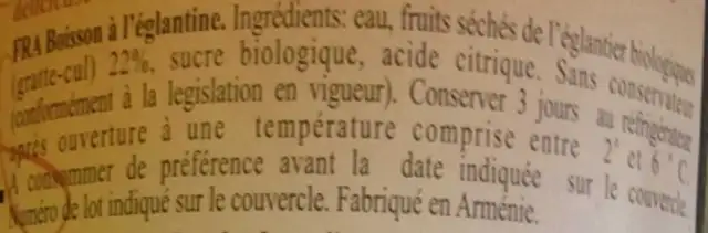 Gratte-cul ingredients label