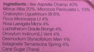 Wong lo kat herbal tea ingredients label