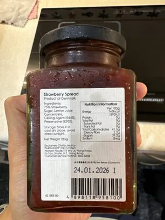 Strawberry spread nutrition facts table
