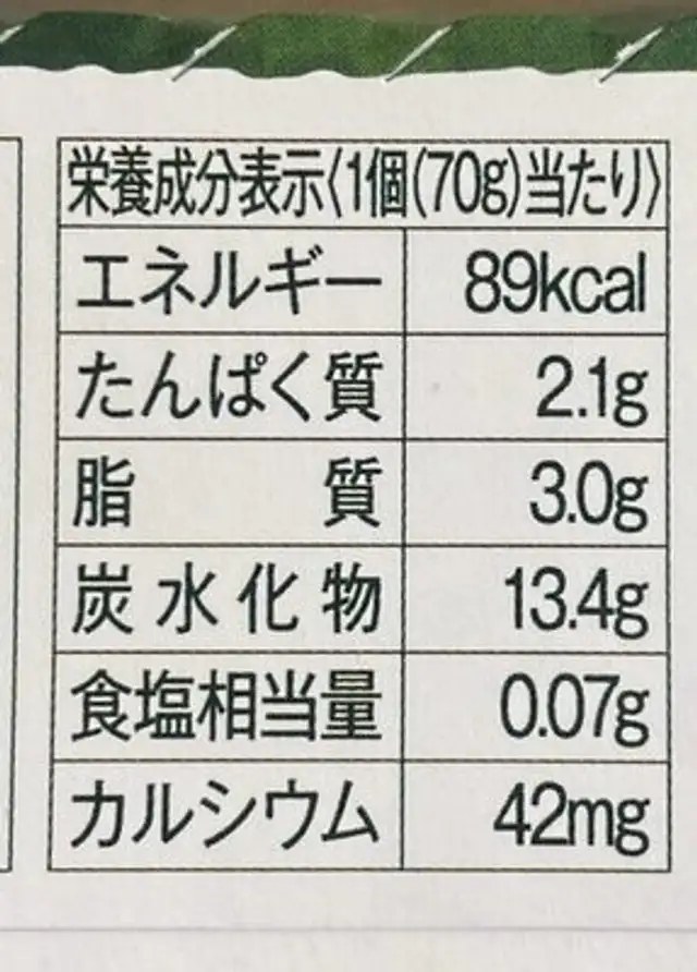 勝ぼちゃプリン nutrition facts table
