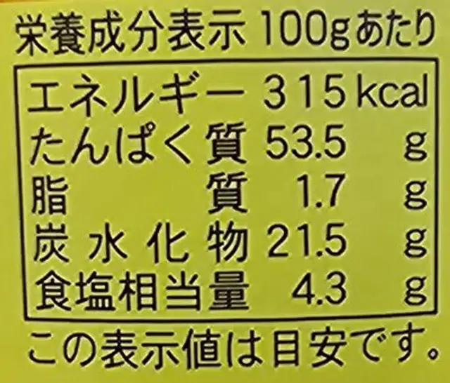 するめそうめん nutrition facts table