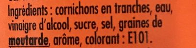 Cornichons spécial sandwich (aigres-doux) ingredients label