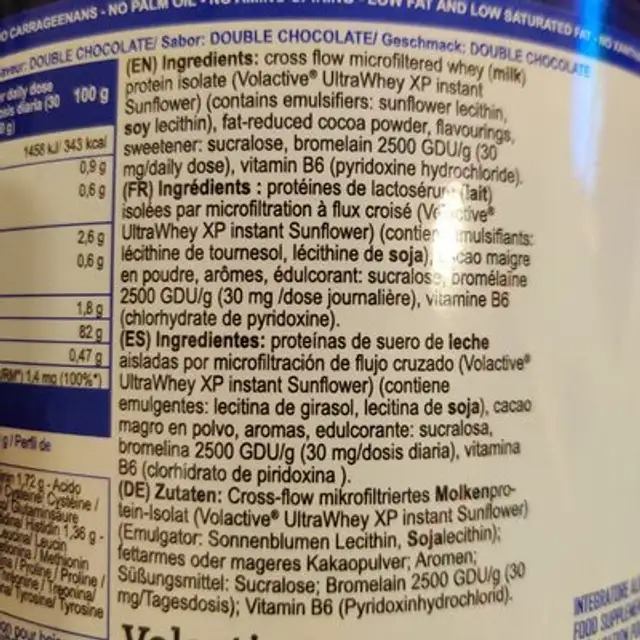 Iso fuji ingredients label