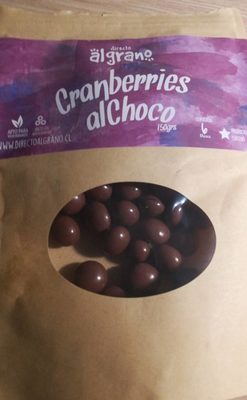 Cranberries alChoco front packaging
