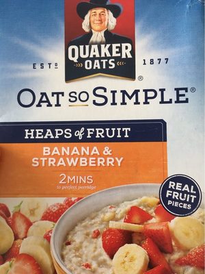Quaker Oats So Simple Heaps Of Fruit Ban / Str 8X35.5G front packaging
