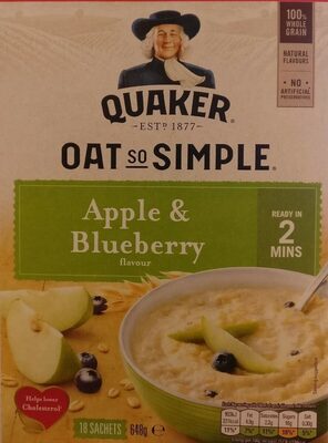 Apple & Blueberry Oats front packaging