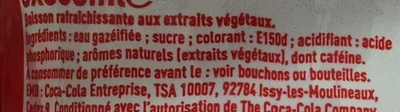 Coca-Cola ingredients label