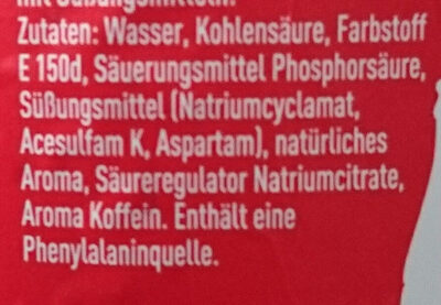 Cherry ohne Zucker ingredients label