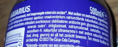 Aquarius ingredients label