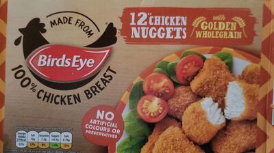 Birds Eye 12 chicken nuggets with golden wholegrain
