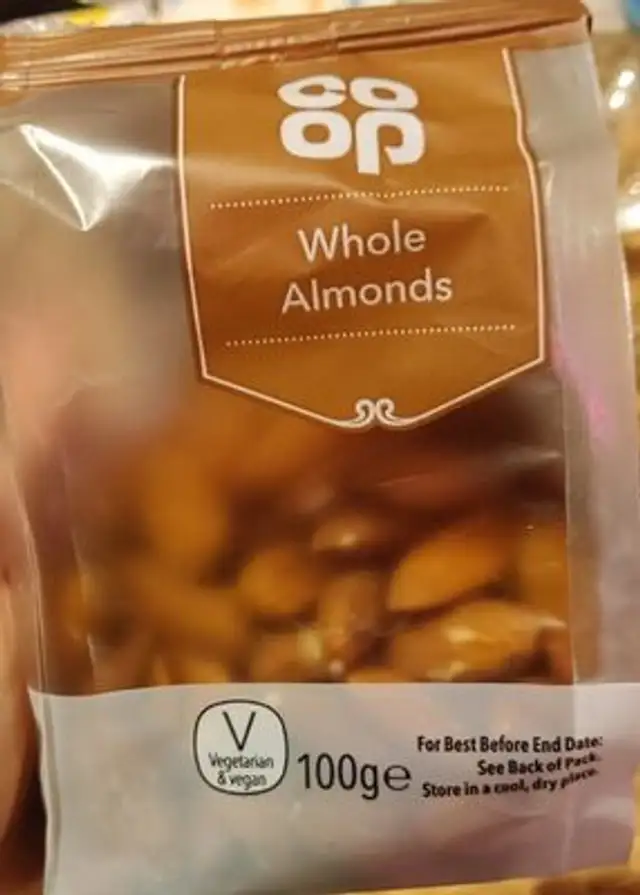 coopWhole almonds front packaging