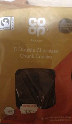 5 Double Chocolate Chunk Cookies front packaging