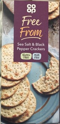 Coop Free From Sea Salt & Black Pepper Crackers front packaging