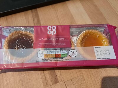 6 Assorted Jam Tarts front packaging