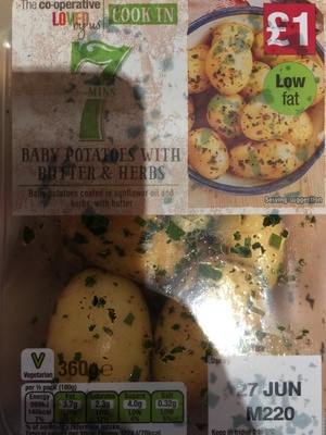 Baby potatoes with butter and herbs