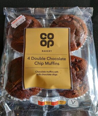 4 Double Chocolate Cvip Muffins front packaging
