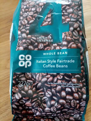 Italian style Fairtrade Coffee Beans front packaging
