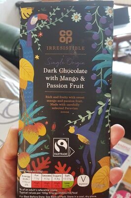 Chocolat noir à la mangue et fruit de la passion
