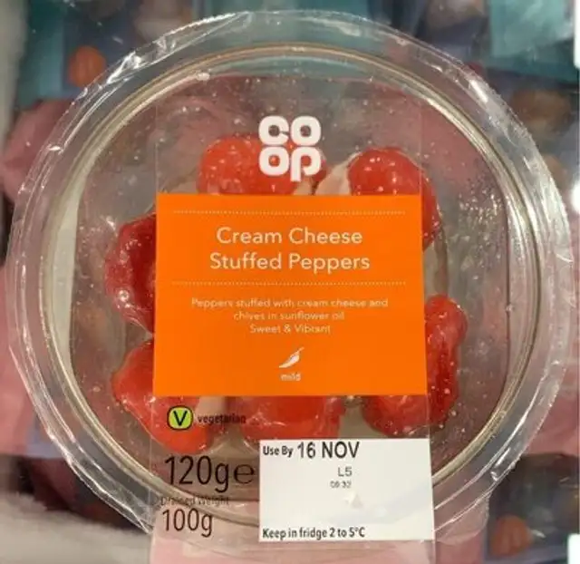 Cream cheese stuffed peppers front packaging
