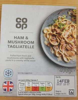 Ham & Mushroom Tagliatelle front packaging