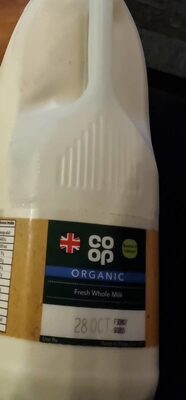 Co Op Organic Freash Whole Milk