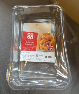 6 chicken empanadas front packaging