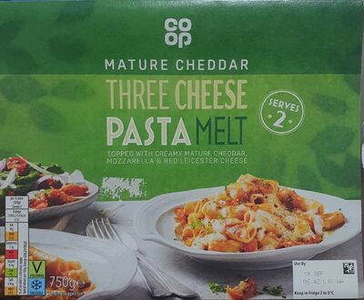 Three cheese pasta melt