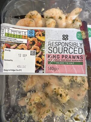 King prawns in garlic herb and lemon marinade