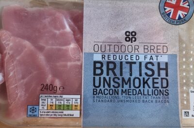 Reduced Fat British Unsmoked Bacon Medallions