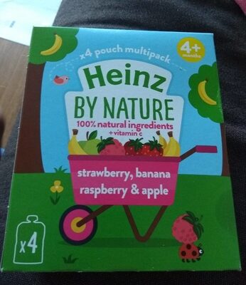 Strawberry, banana, raspberry & apple pouches