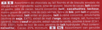 Celebrations Assortiment de chocolats ingredients label