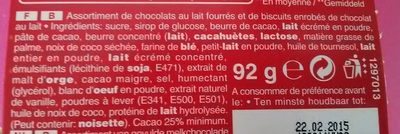 Célébrations ingredients label