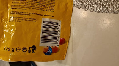 M AND M Peanut ingredients label