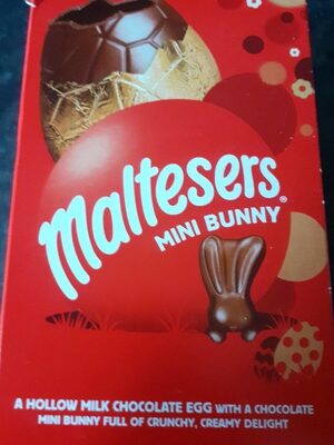 Maltesers Mini Bunny with a hollow chocolate egg front packaging