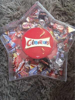 Celebrations assortment of chocolates and biscuit and wafer coated with milk chocolate