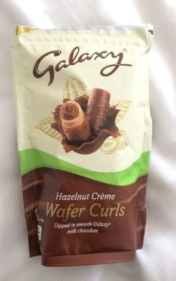 Hazelnut crème wafer curls front packaging